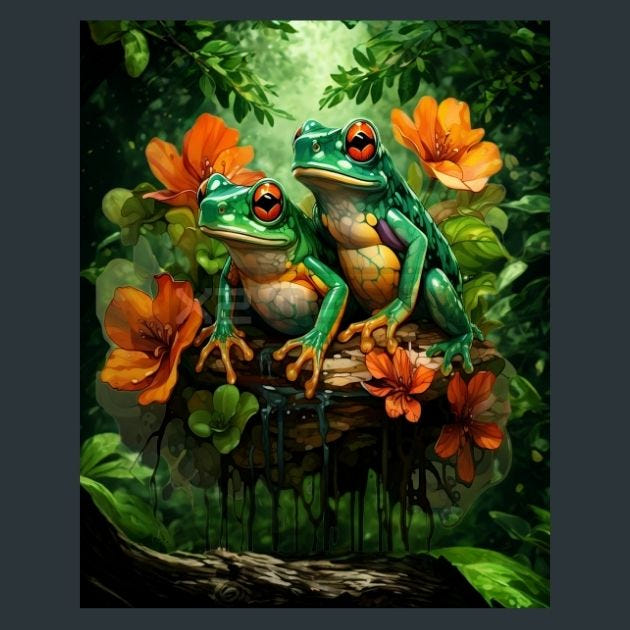 Amphibians 66 Metal Wall Art and Desktop Mouse Pad by X2Metal