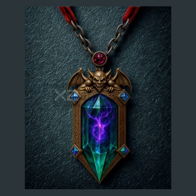 Amulet-Gothic Alchemy Metal Wall Art and Desktop Mouse Pad by X2Metal