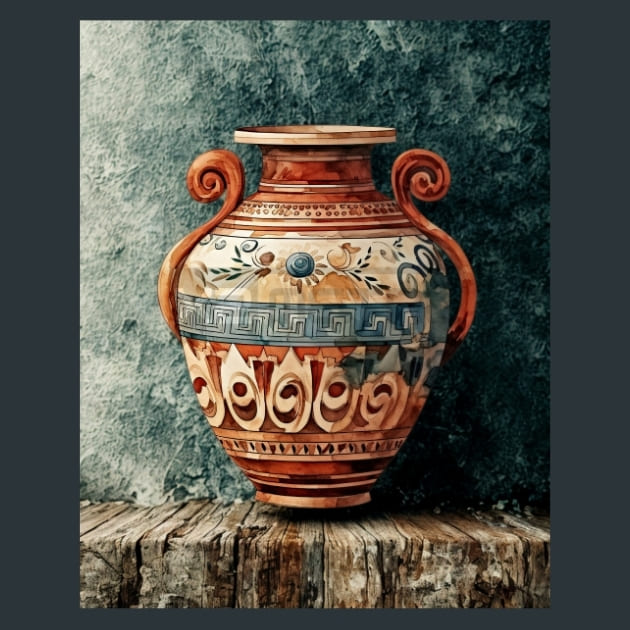 Ancient Pottery 12 Metal Wall Art and Desktop Mouse Pad by X2Metal
