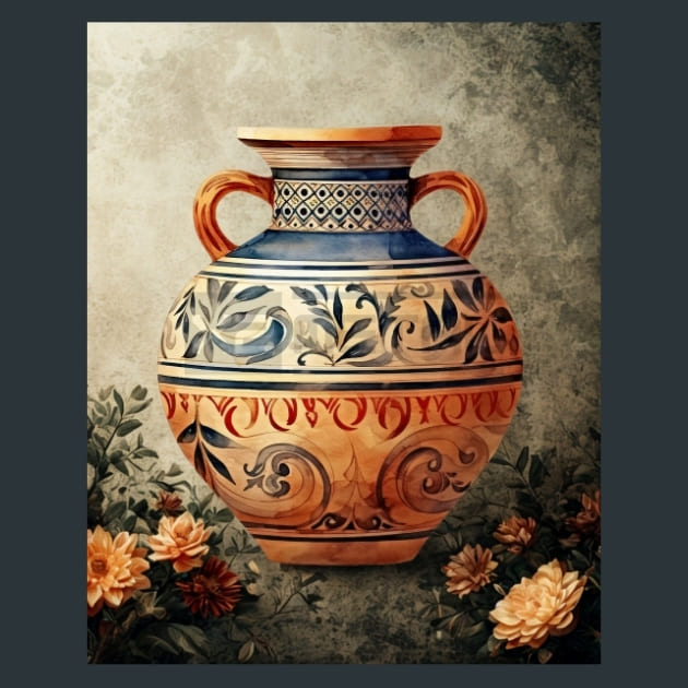 Ancient Pottery 16 Metal Wall Art and Desktop Mouse Pad by X2Metal