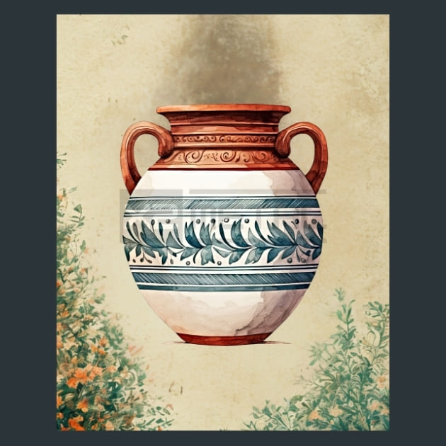 Ancient Pottery 22 Metal Wall Art and Desktop Mouse Pad by X2Metal