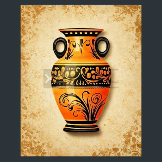 Ancient Pottery 39 Metal Wall Art and Desktop Mouse Pad by X2Metal