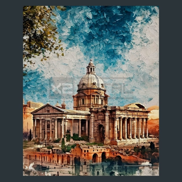 Ancient Rome 15 Metal Wall Art and Desktop Mouse Pad by X2Metal