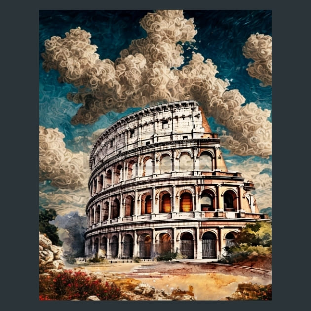 Ancient Rome 1 Metal Wall Art and Desktop Mouse Pad by X2Metal