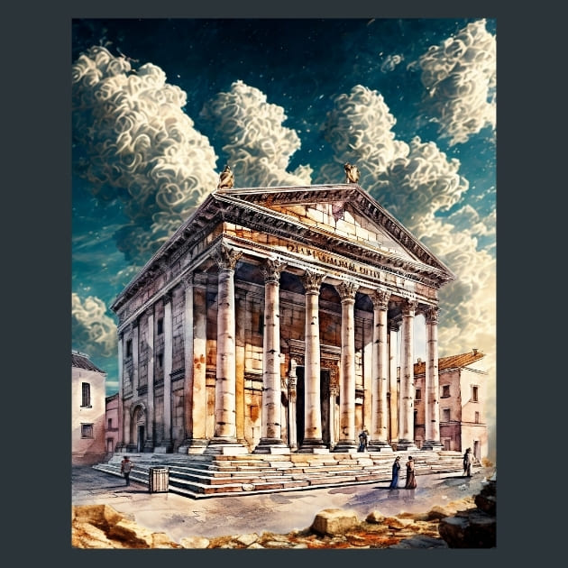 Ancient Rome 5 Metal Wall Art and Desktop Mouse Pad by X2Metal