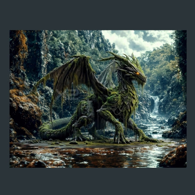 Ancient Swamp Dragon Metal Wall Art and Desktop Mouse Pad by X2Metal