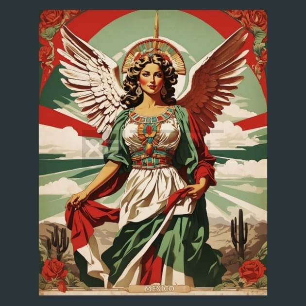 Angel 2 Mexico Metal Wall Art and Desktop Mouse Pad by X2Metal