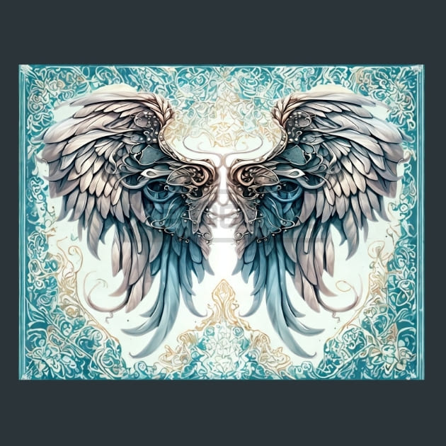 Angel Wings 18 Metal Wall Art and Desktop Mouse Pad by X2Metal