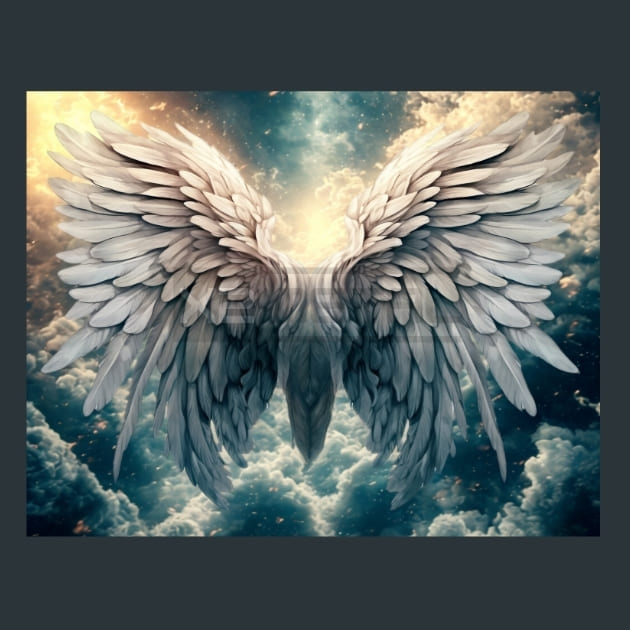 Angel Wings 1 Metal Wall Art and Desktop Mouse Pad by X2Metal