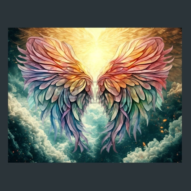 Angel Wings 20 Metal Wall Art and Desktop Mouse Pad by X2Metal