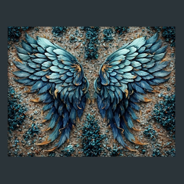 Angel Wings 23 Metal Wall Art and Desktop Mouse Pad by X2Metal