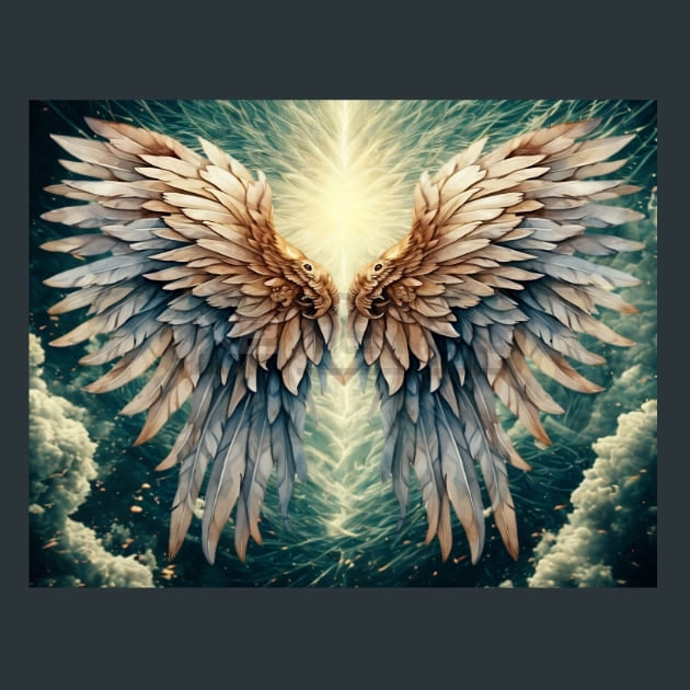 Angel Wings 30 Metal Wall Art and Desktop Mouse Pad by X2Metal