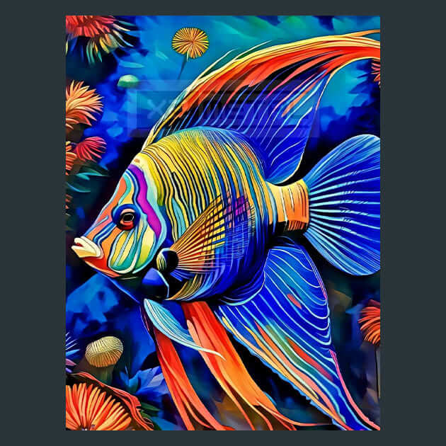 Angelfish Tranquility Metal Wall Art and Desktop Mouse Pad by X2Metal