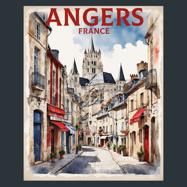 Angers France Metal Wall Art and Desktop Mouse Pad by X2Metal