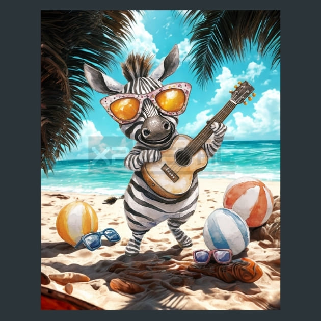 Animals on the Beach 1 Metal Wall Art and Desktop Mouse Pad by X2Metal