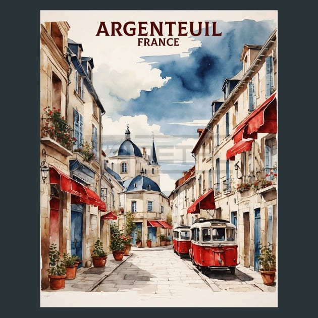 Argenteuil France Metal Wall Art and Desktop Mouse Pad by X2Metal