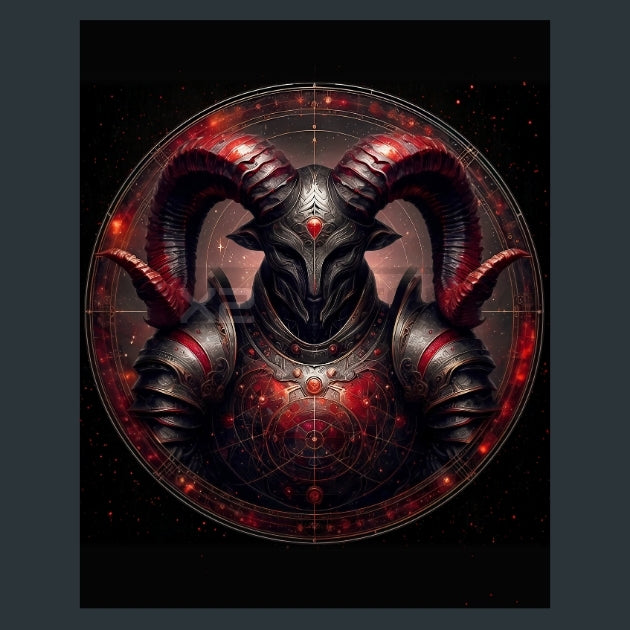 Aries-Celestial-Zodiac-Guardians Metal Wall Art and Desktop Mouse Pad by X2Metal