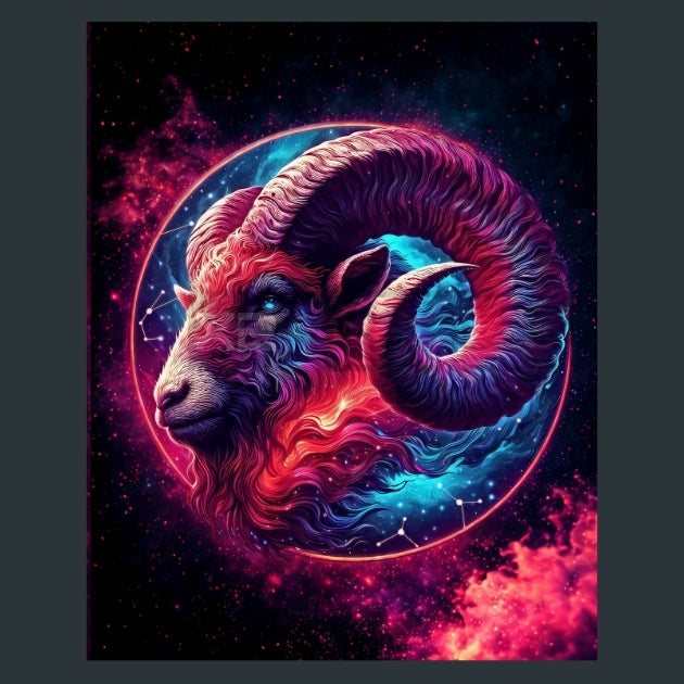 Aries-Celestial-Zodiac-Signs Metal Wall Art and Desktop Mouse Pad by X2Metal
