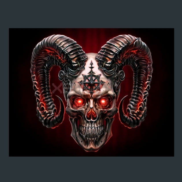 Aries-skull-Zodiac-Signs-Skull Metal Wall Art and Desktop Mouse Pad by X2Metal