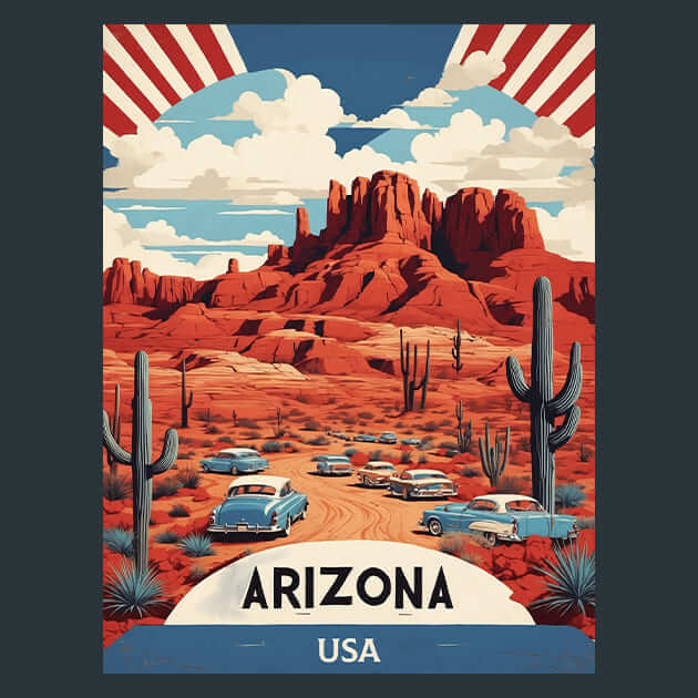Arizona Metal Wall Art and Desktop Mouse Pad by X2Metal