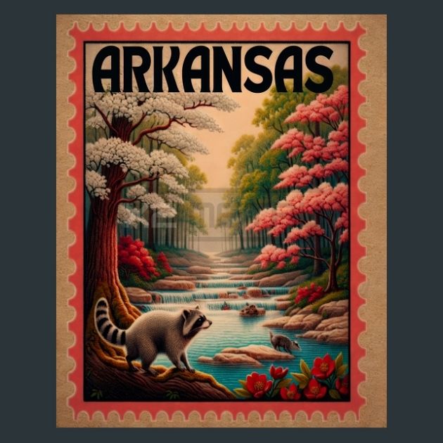 Arkansas-Stamp-Metal-Prints