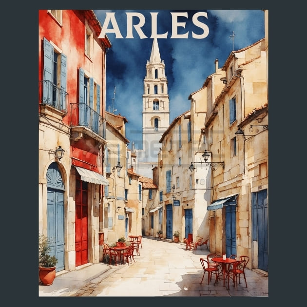Arles France Metal Wall Art and Desktop Mouse Pad by X2Metal