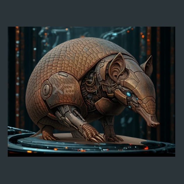 Armadillo Mechanimals Metal Wall Art and Desktop Mouse Pad by X2Metal
