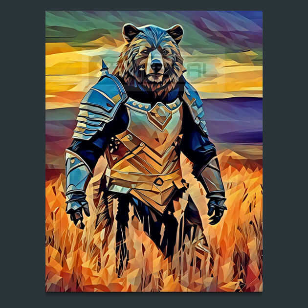 Armoured Bear Metal Prints