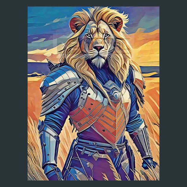 Armoured Lion – Metal Print &amp; Mouse Pad | ChromaLuxe | Made in Iowa USA