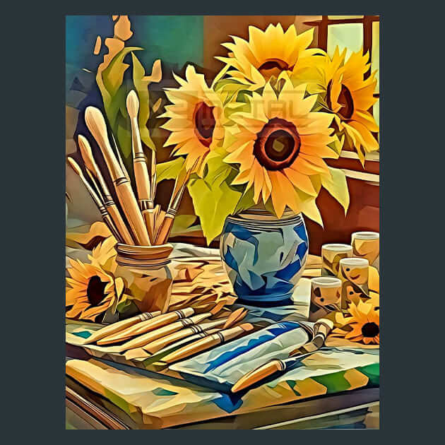 Artistic Studio Scene Metal Wall Art and Desktop Mouse Pad by X2Metal