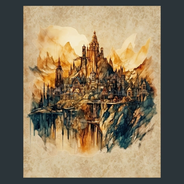 Asgard Mythology Metal Wall Art and Desktop Mouse Pad by X2Metal