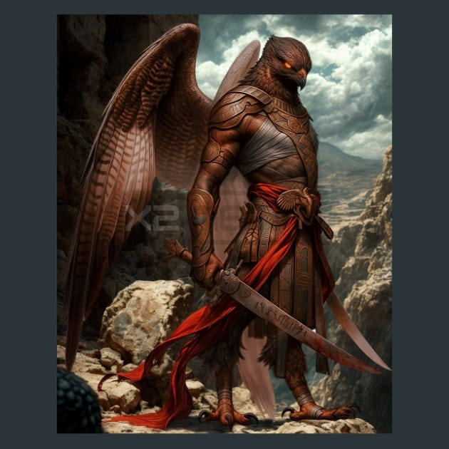 Assyrian Falcon Warriors - Alpha Animals Metal Wall Art and Desktop Mouse Pad by X2Metal