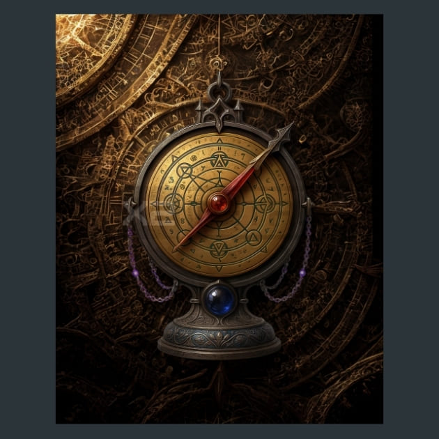 Astrolabe-Gothic Alchemy Metal Wall Art and Desktop Mouse Pad by X2Metal