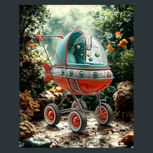 Astronaut_Baby_Stroller_metal_prints_posters_mouse_pads