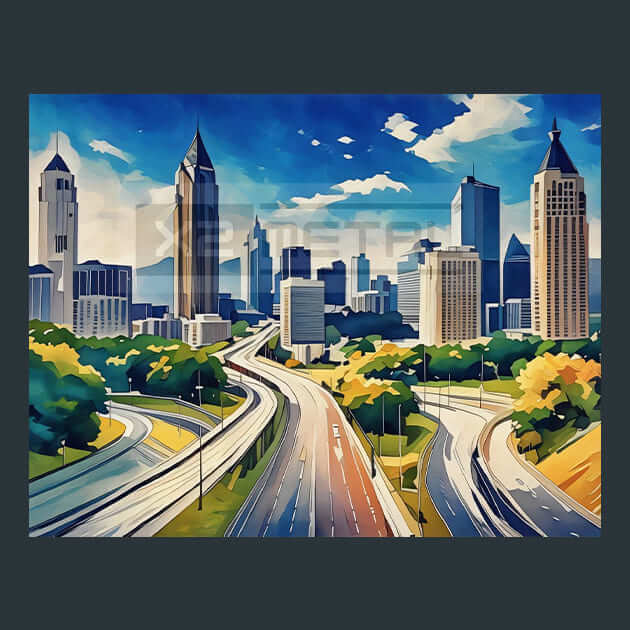 Atlanta, Georgia skyline 2 Metal Wall Art and Desktop Mouse Pad by X2Metal