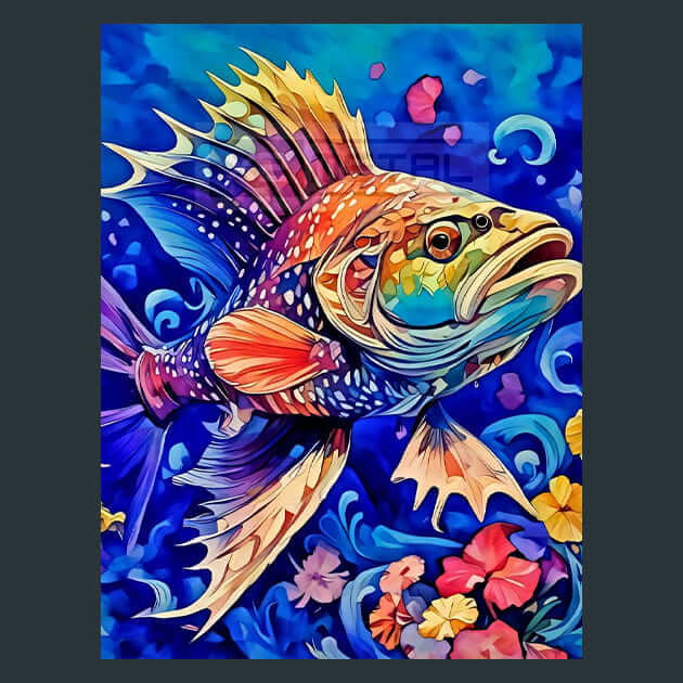 Atlantic Cod Coral Realm – Metal Print &amp; Mouse Pad | ChromaLuxe | Made in Iowa USA