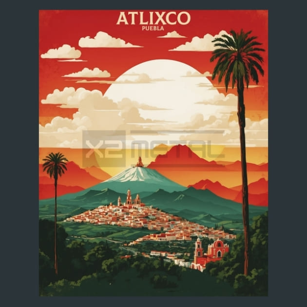 Atlixco Puebla Mexico Metal Wall Art and Desktop Mouse Pad by X2Metal