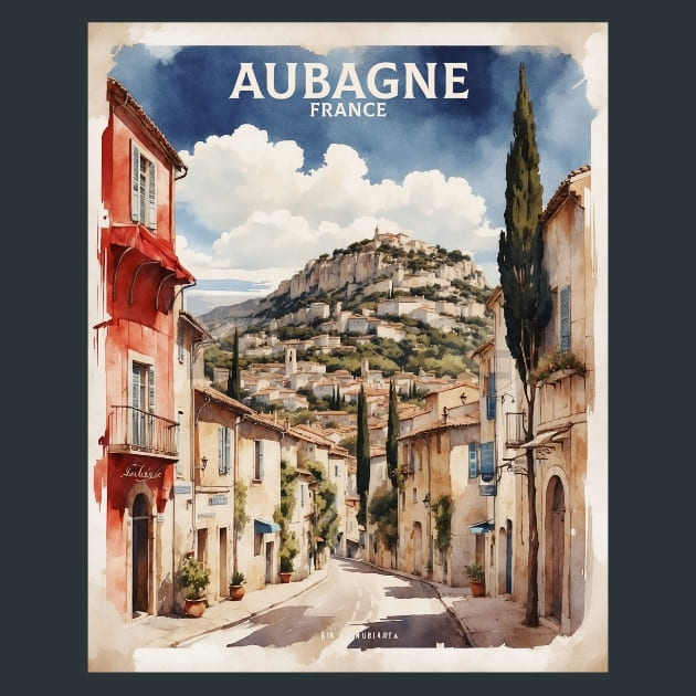 Aubagne France Metal Wall Art and Desktop Mouse Pad by X2Metal