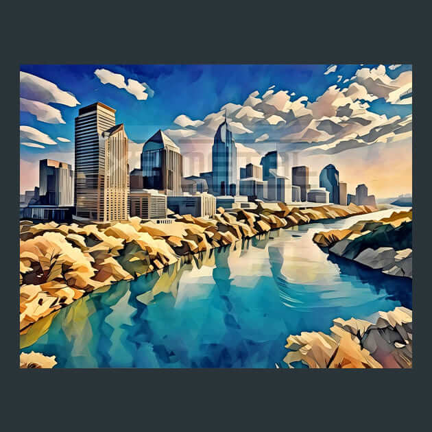 Austin Texas skyline Metal Wall Art and Desktop Mouse Pad by X2Metal