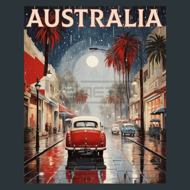 Australia Rainy Metal Wall Art and Desktop Mouse Pad by X2Metal
