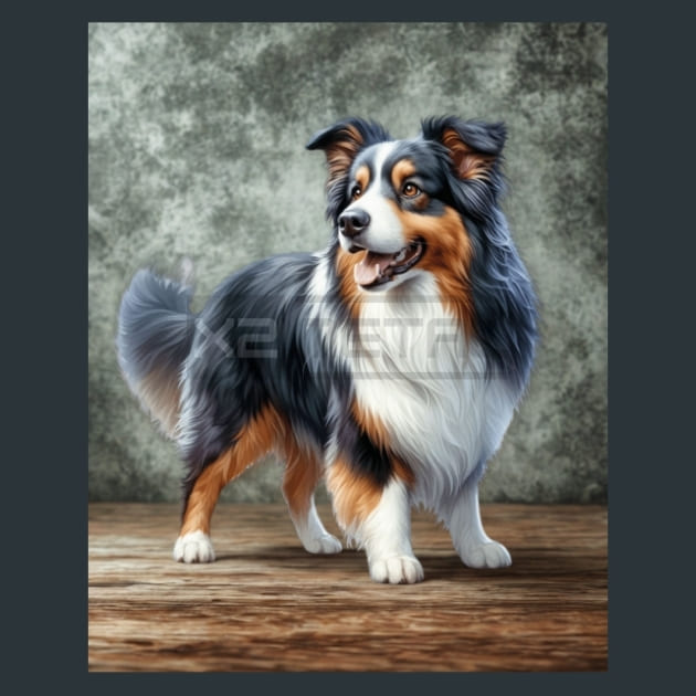 Australian Shepherd Metal Wall Art and Desktop Mouse Pad by X2Metal
