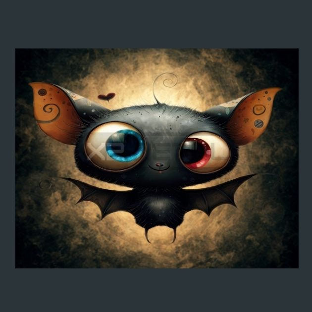 Autumn Bat 1 Metal Wall Art and Desktop Mouse Pad by X2Metal