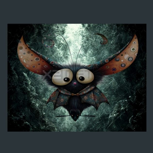 Autumn Bat 2 Metal Wall Art and Desktop Mouse Pad by X2Metal