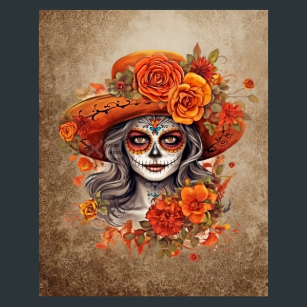 Autumn Catrina 33 Metal Wall Art and Desktop Mouse Pad by X2Metal