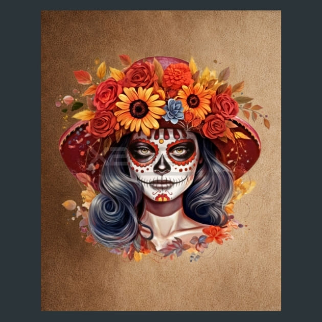 Autumn Catrina 34 Metal Wall Art and Desktop Mouse Pad by X2Metal
