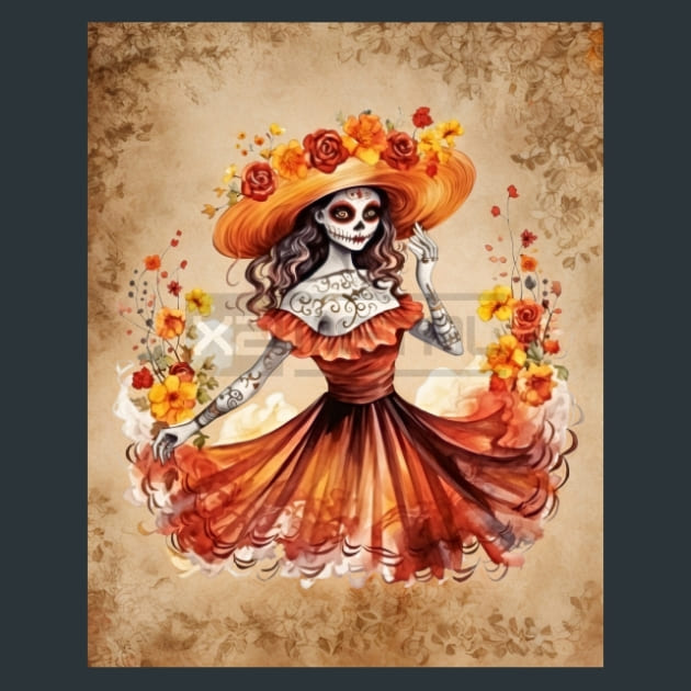 Autumn Catrina Metal Prints, Posters &amp; Mousepads