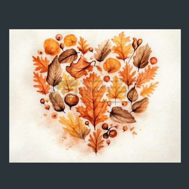 Autumn Heart 28 Metal Wall Art and Desktop Mouse Pad by X2Metal
