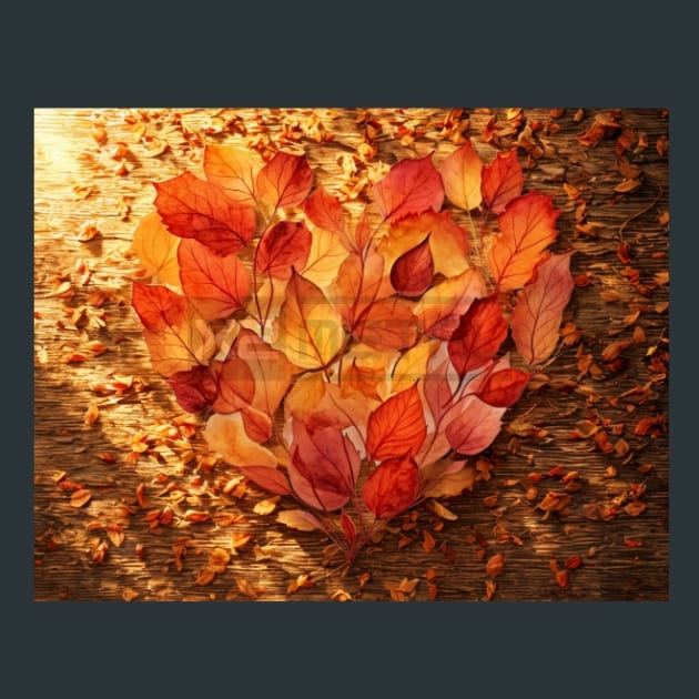 Autumn Heart 33 Metal Wall Art and Desktop Mouse Pad by X2Metal