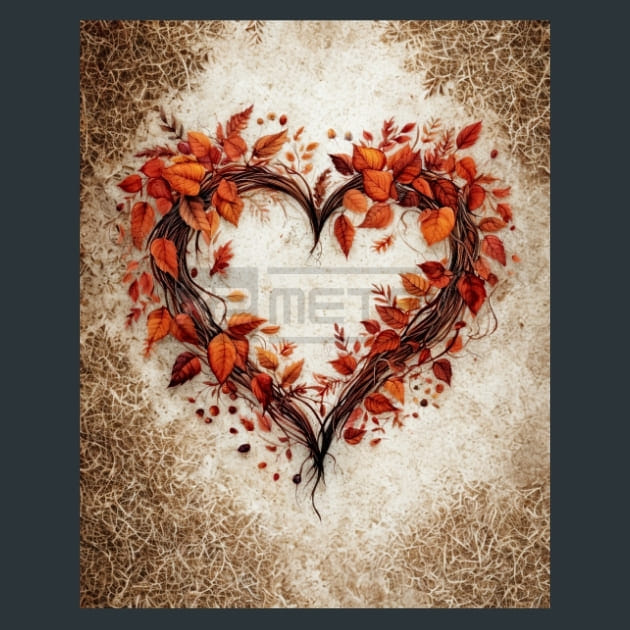 Autumn Heart 5 Metal Wall Art and Desktop Mouse Pad by X2Metal