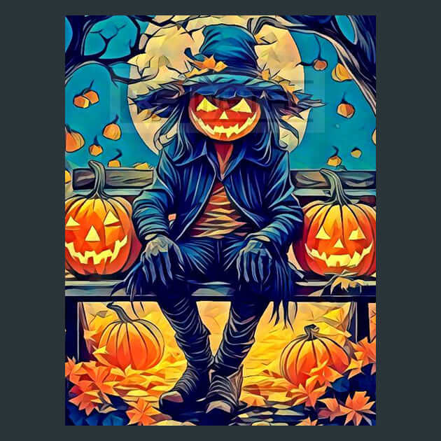 Autumn Scarecrow Metal Wall Art and Desktop Mouse Pad by X2Metal